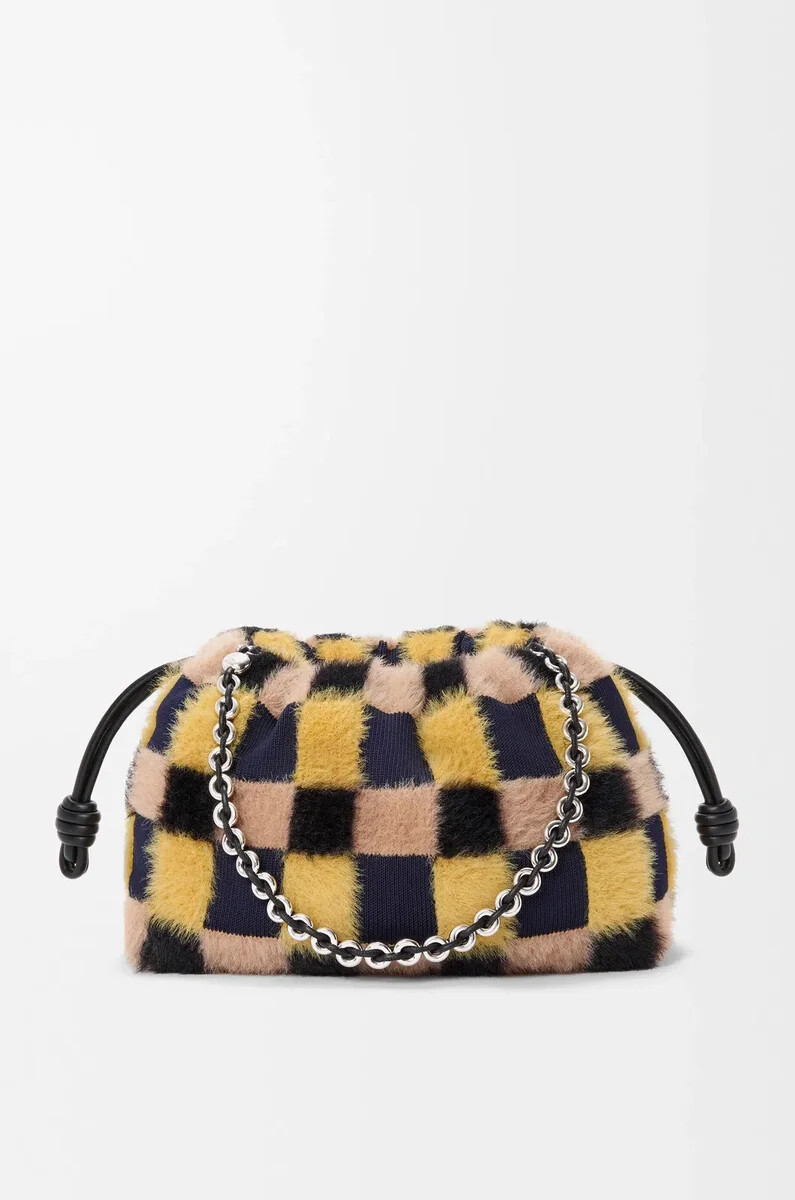 borsa flamenco media in maglia jacquard multicolor deep navy