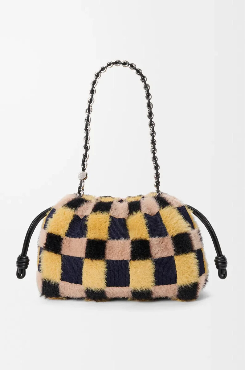 borsa flamenco media in maglia jacquard multicolor deep navy