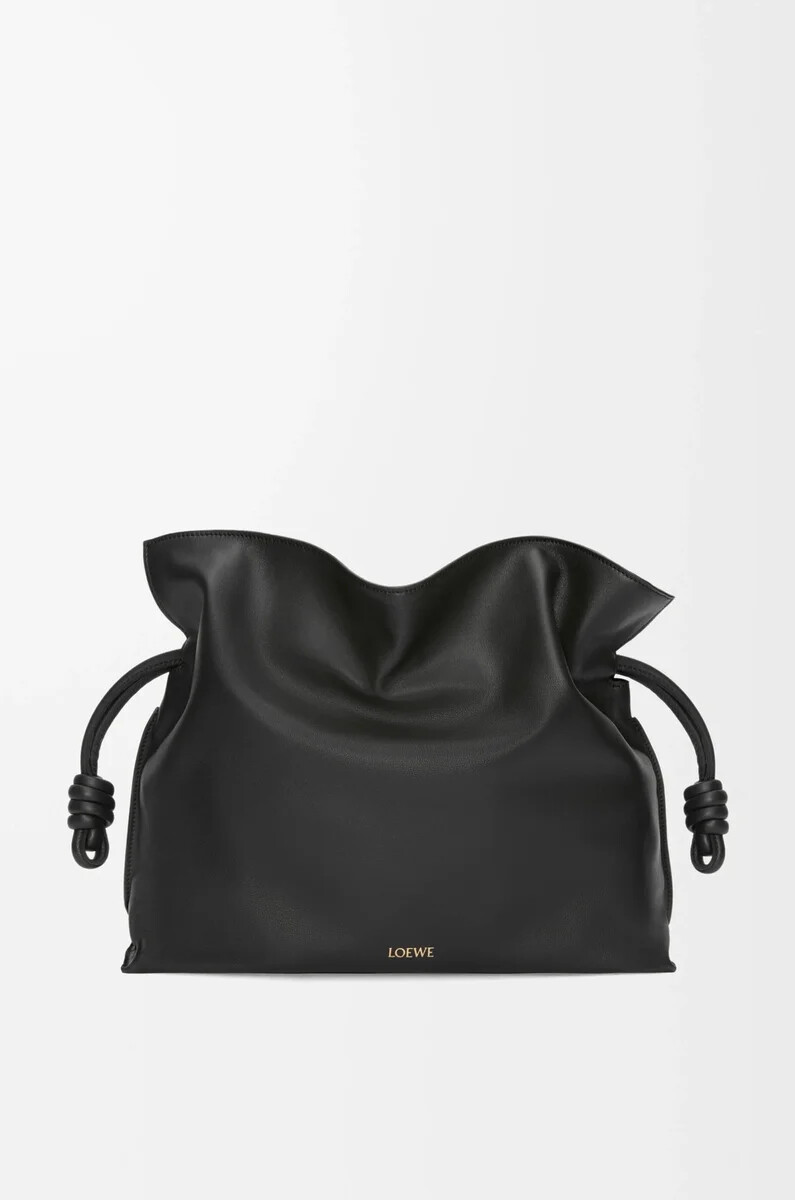 clutch flamenco grande in vitello nappa nero