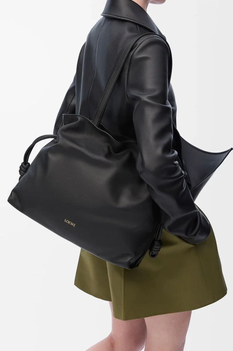 clutch flamenco grande in vitello nappa nero