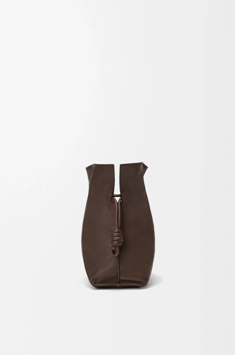 clutch flamenco grande in vitello nappa cioccolato