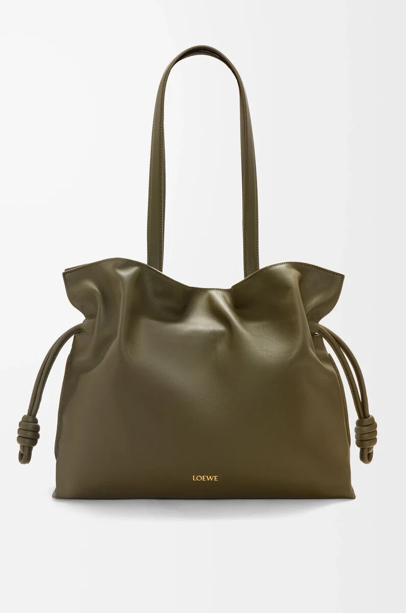 clutch flamenco grande in nappa di vitello dark khaki