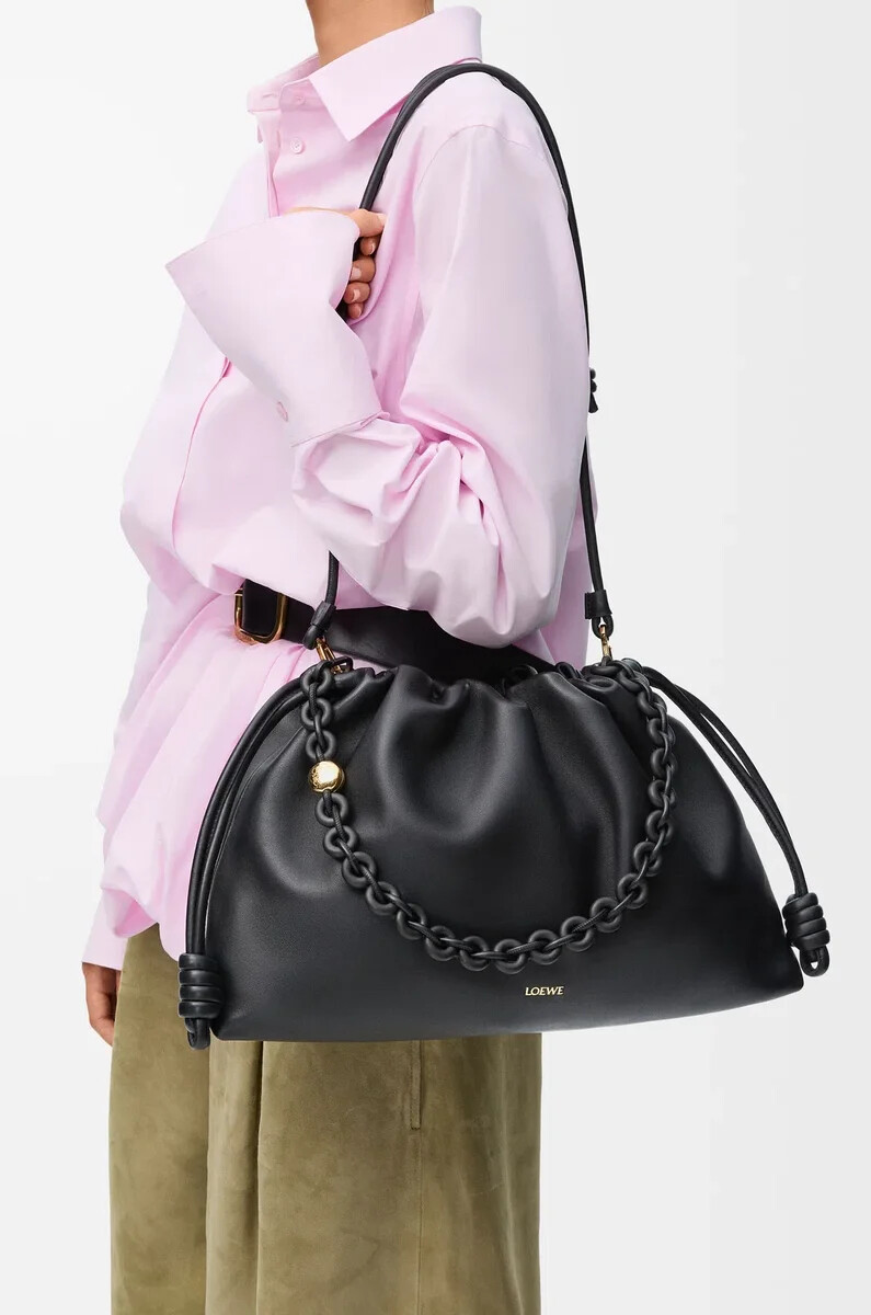 borsa flamenco grande in morbida nappa di agnello nera