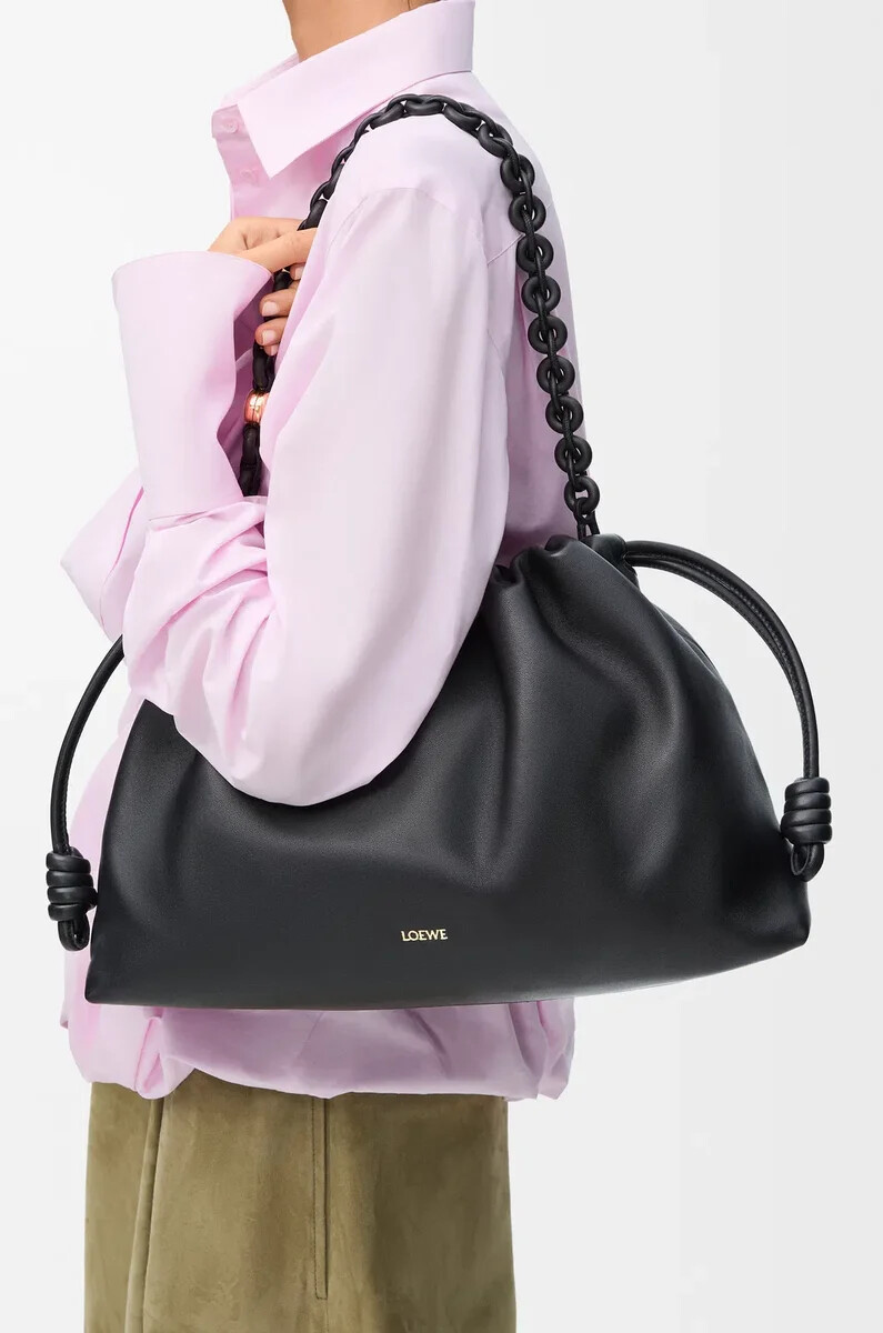 borsa flamenco grande in morbida nappa di agnello nera