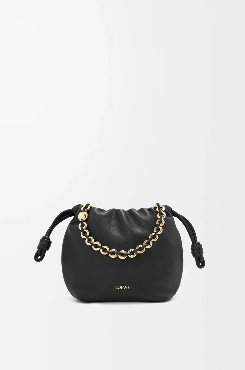 mini borsa flamenco in morbida nappa di agnello nera
