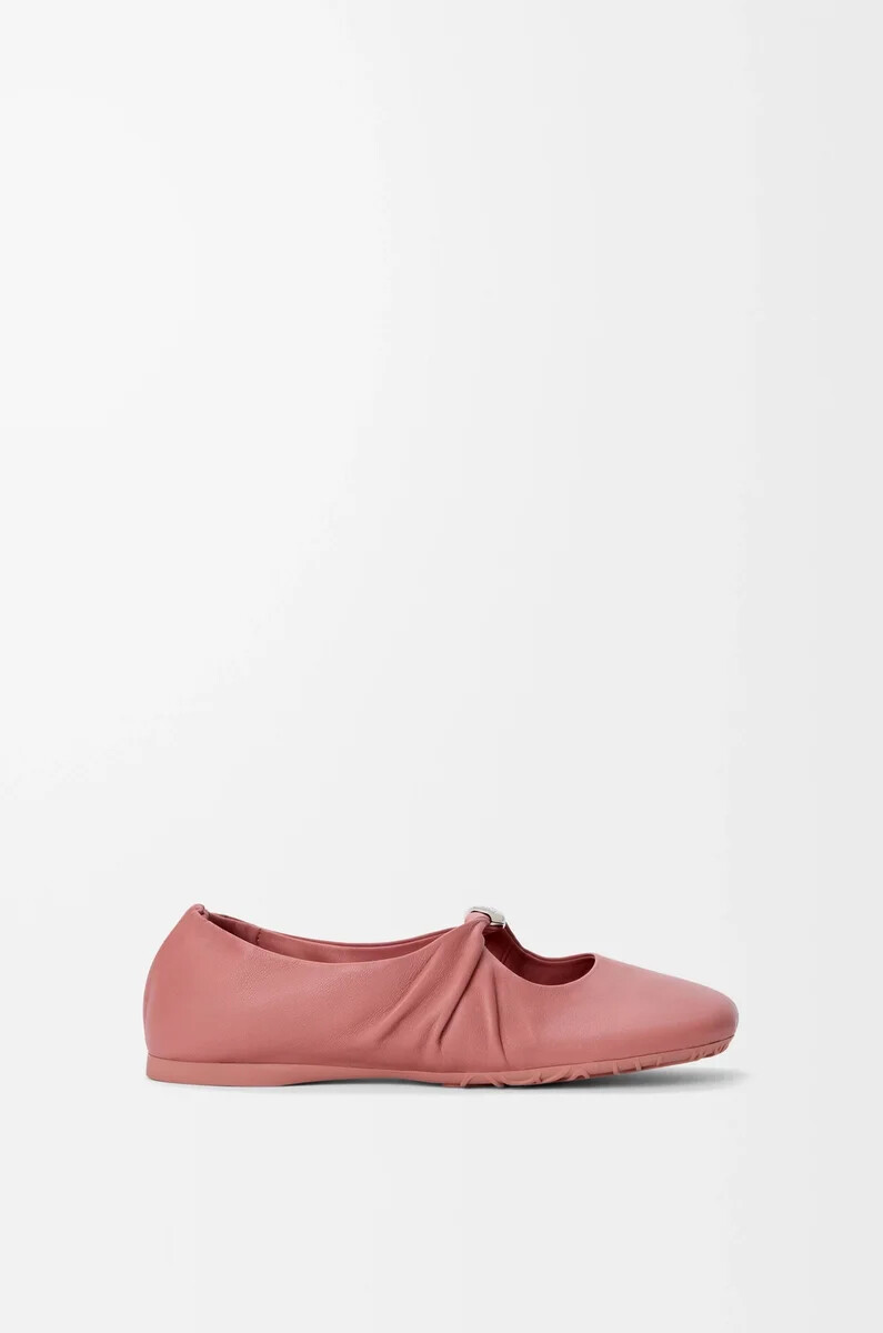 pebble soft ballerina in nappa di agnello blush