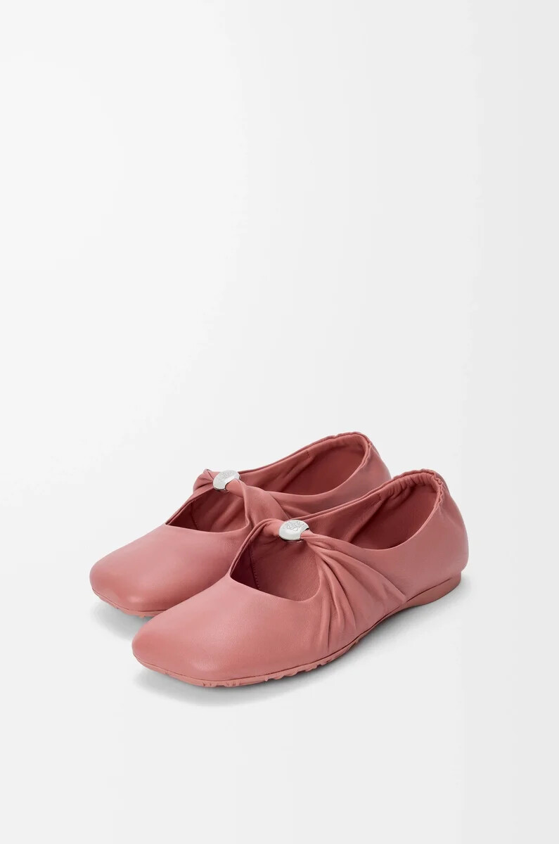 pebble soft ballerina in nappa di agnello blush