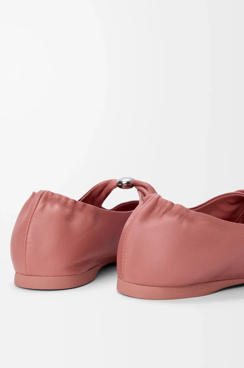 pebble soft ballerina in nappa di agnello blush