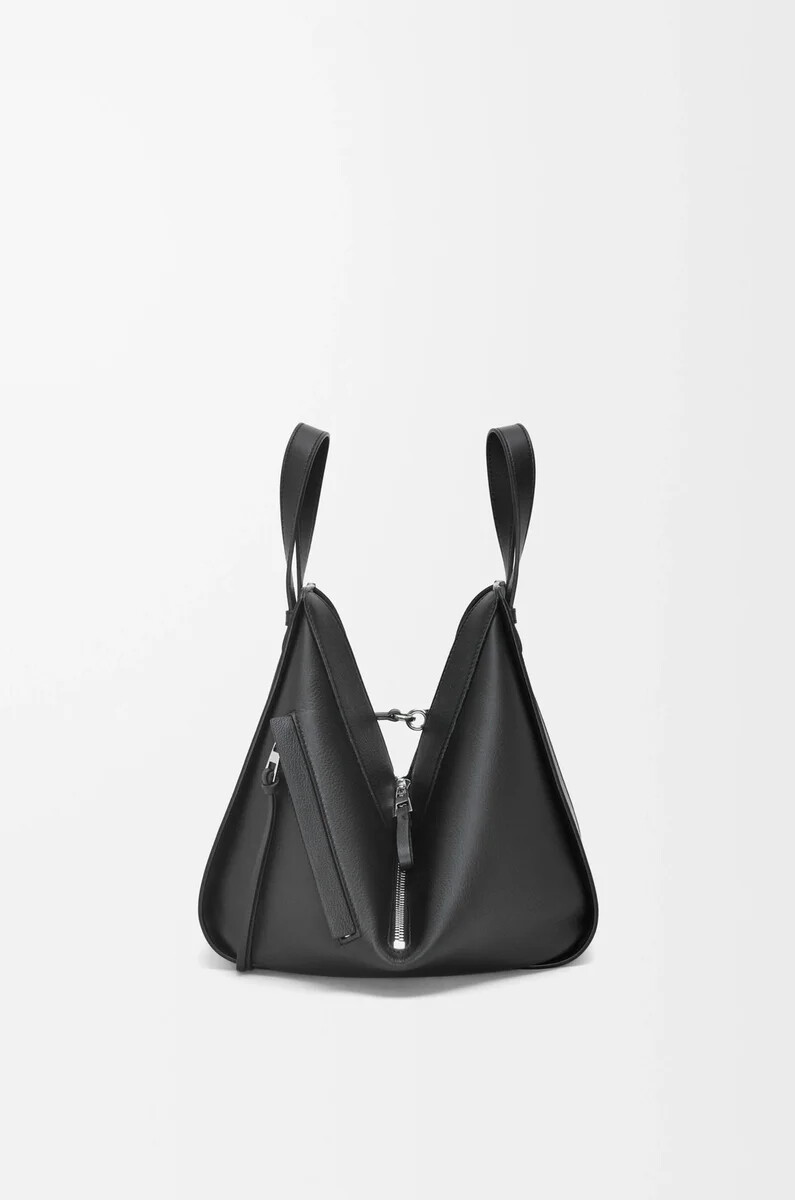 borsa hammock piccola in pelle di vitello classica nero