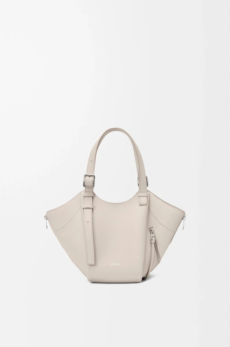 borsa hammock flip in pelle di vitello classica light ghost