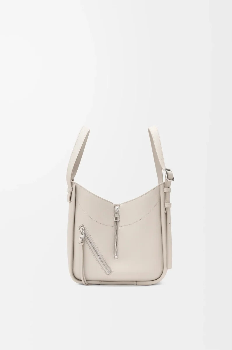 borsa hammock flip in pelle di vitello classica light ghost