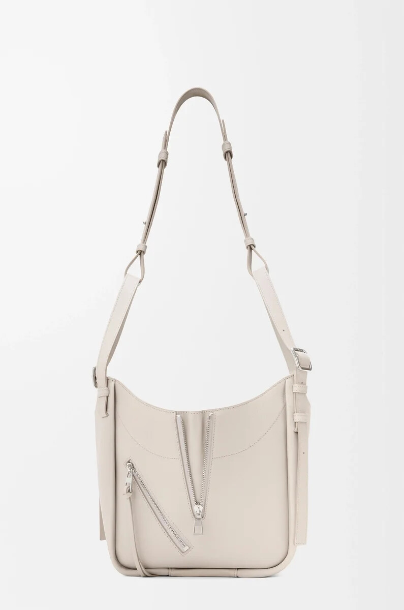 borsa hammock flip in pelle di vitello classica light ghost