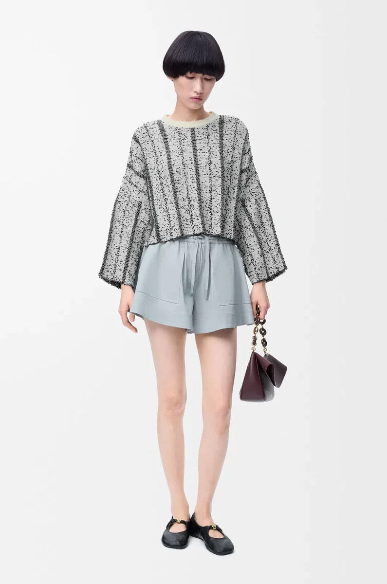 maglione in lana bianconero
