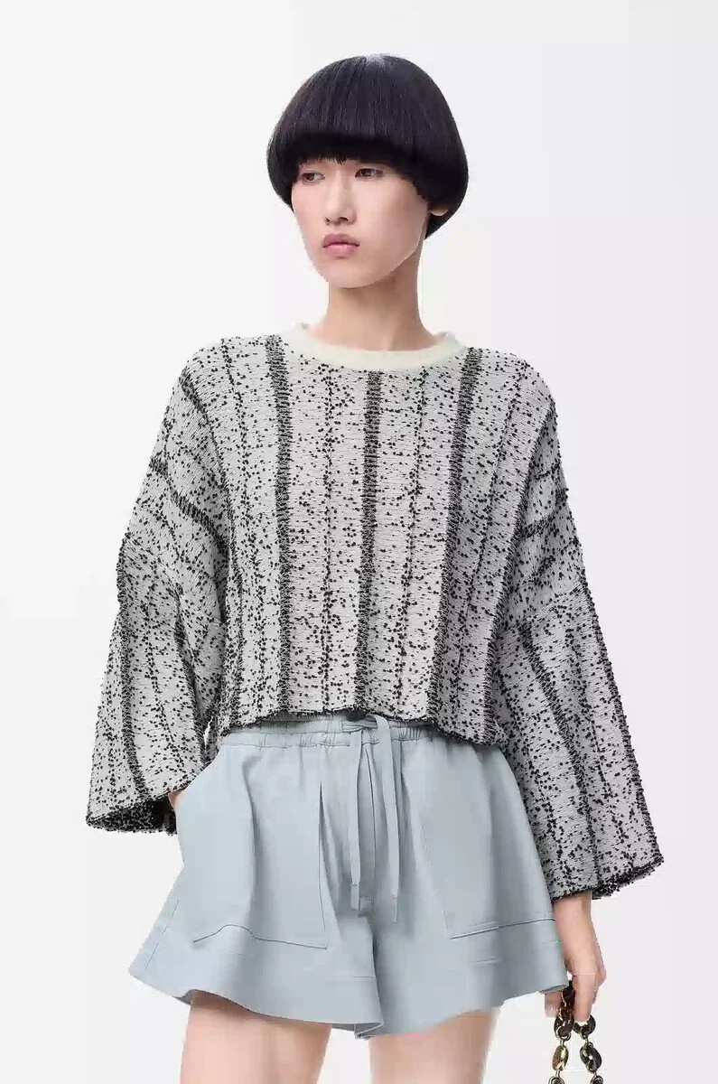 maglione in lana bianconero
