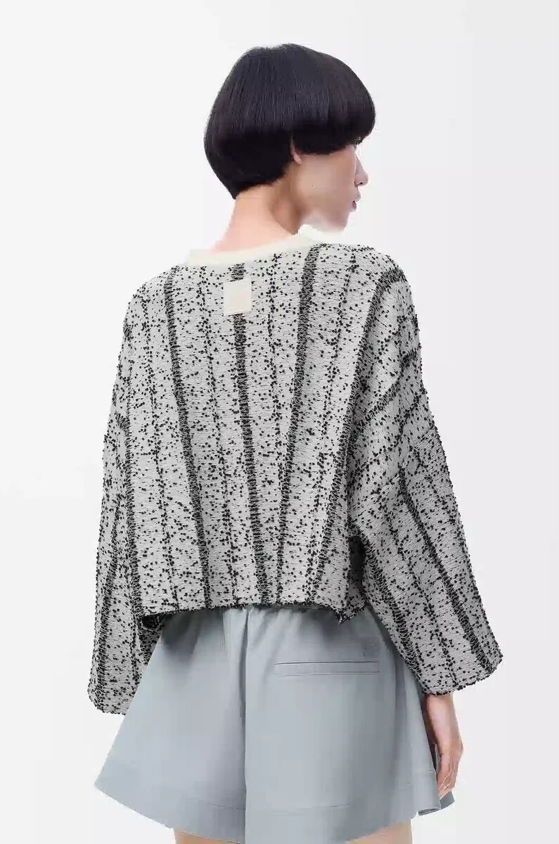 maglione in lana bianconero
