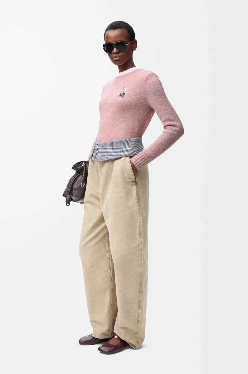maglione in lana rosa