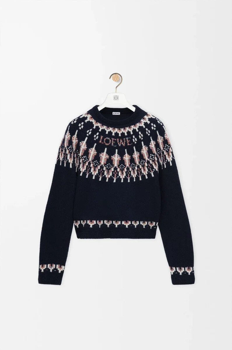 maglione in misto lana blu navymulticolore