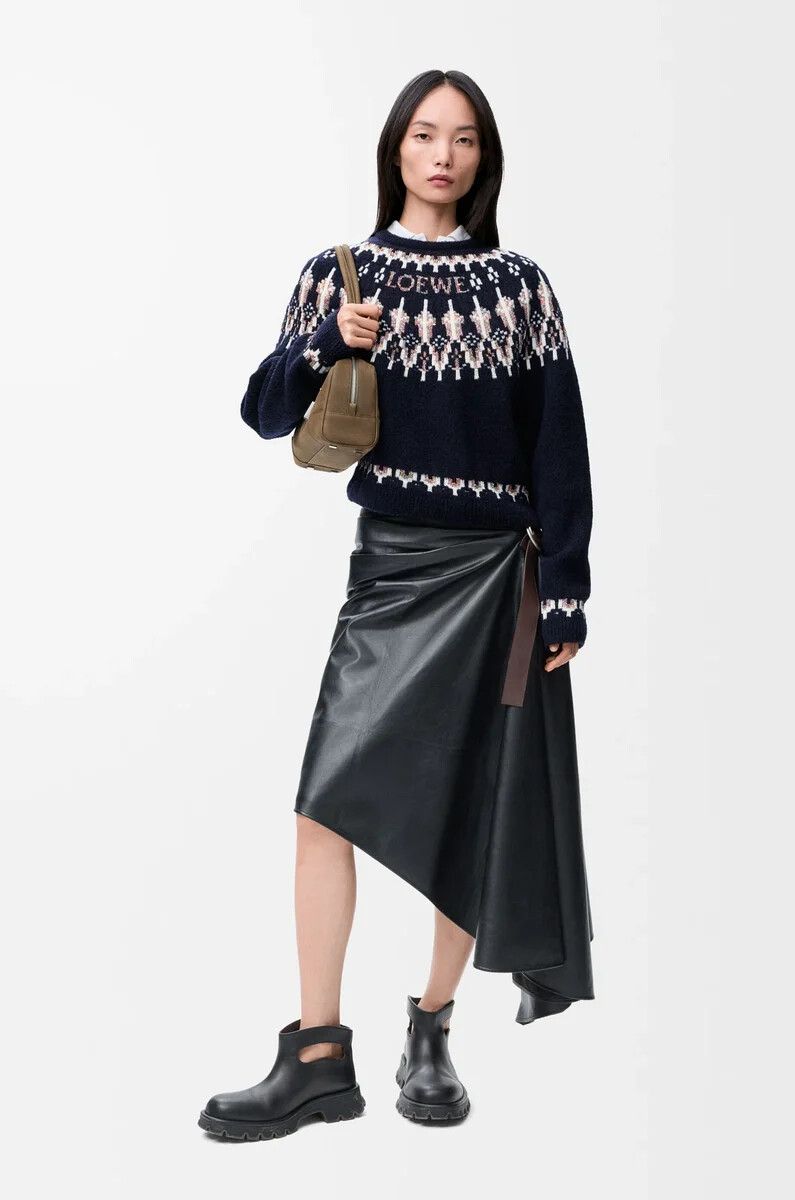 maglione in misto lana blu navymulticolore