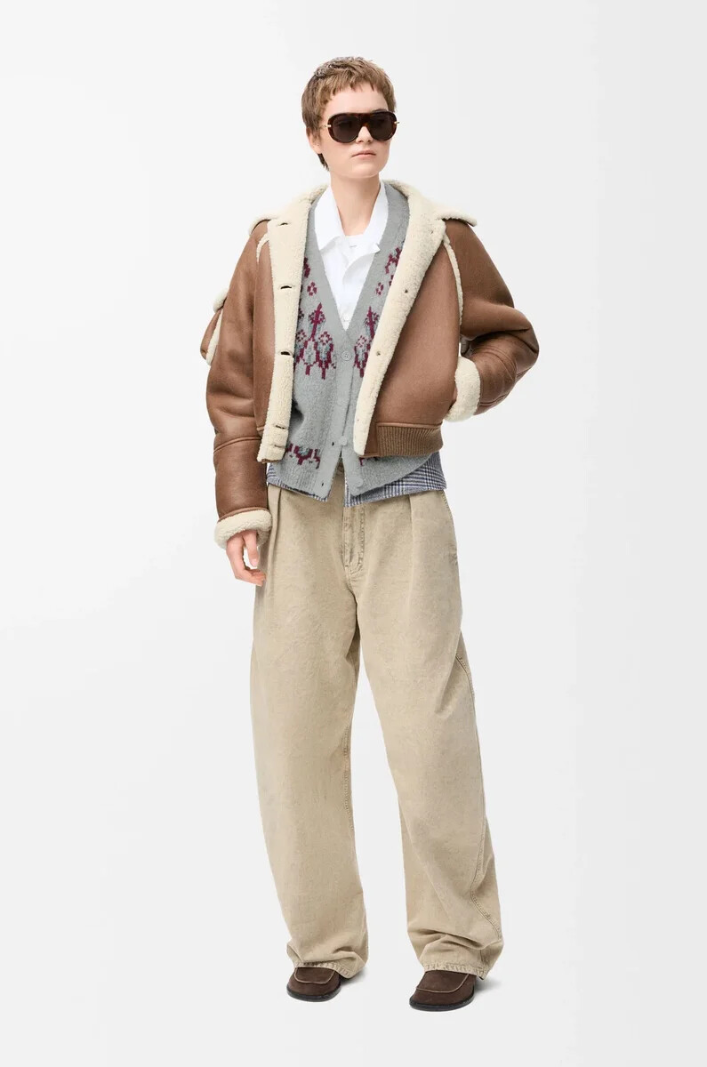 cardigan in misto lana grigio chiaromulticolore