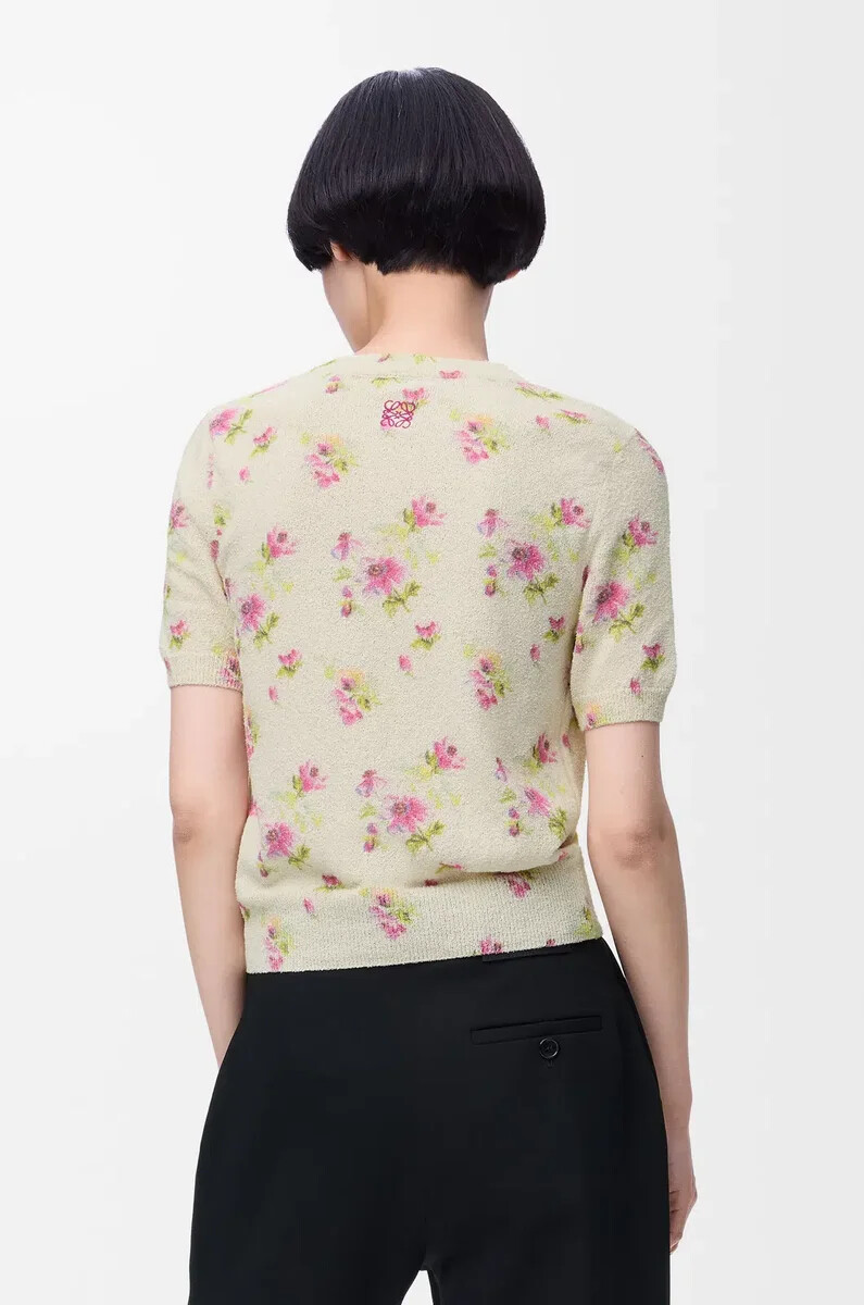 maglione a manica corta in misto cotone biancorosa