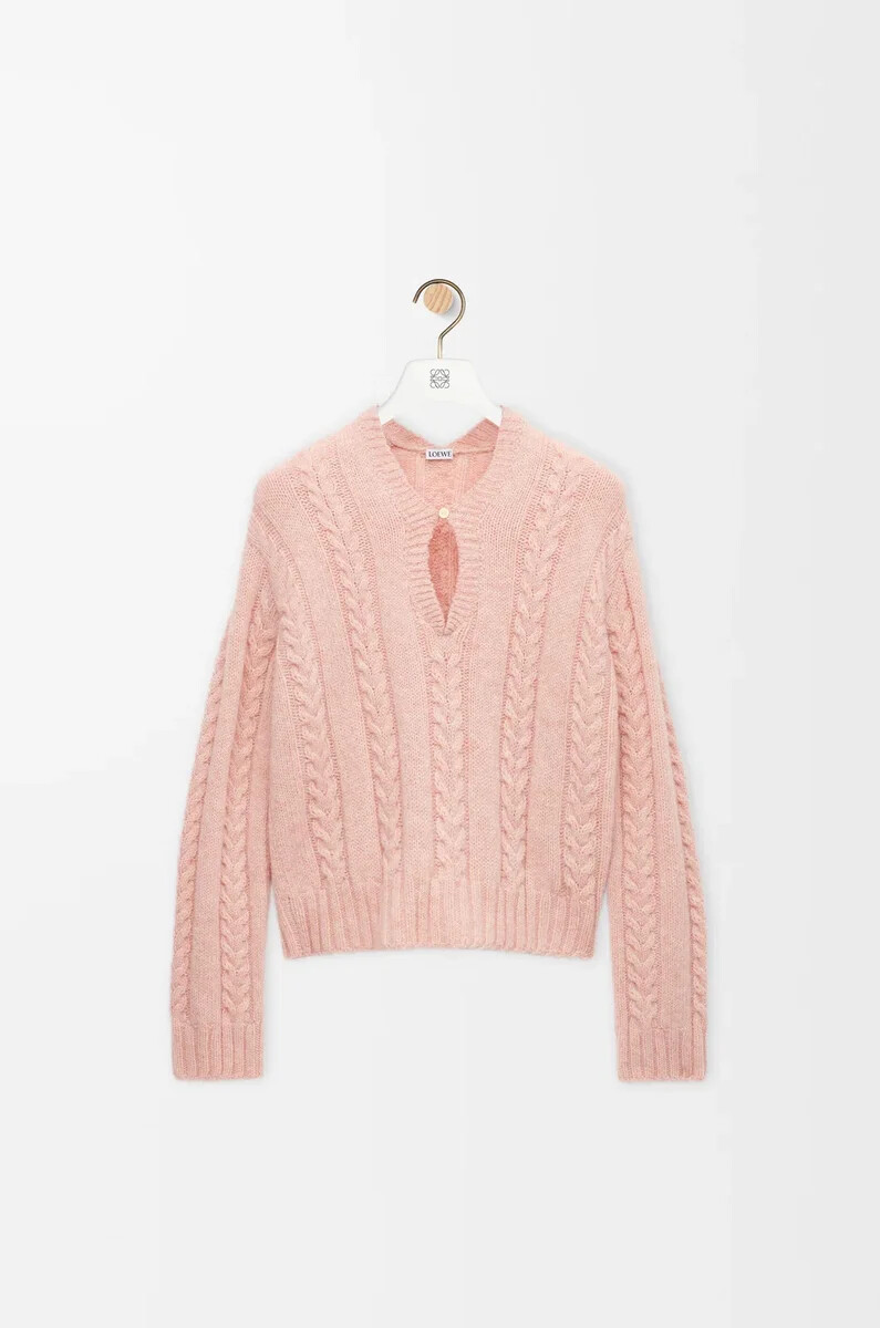 maglione in lana rosa