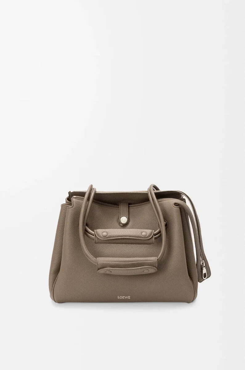 borsa madrid media in morbida pelle di vitello granata taupe