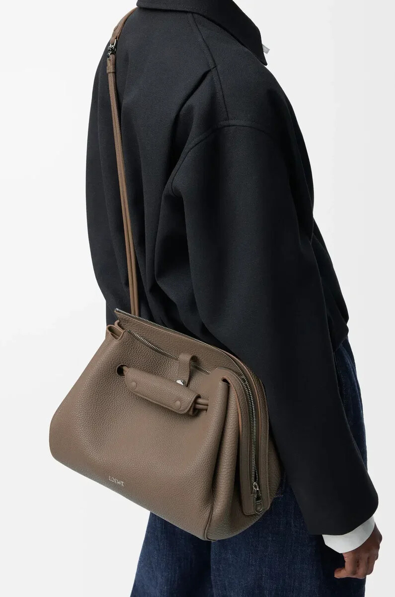 borsa madrid media in morbida pelle di vitello granata taupe