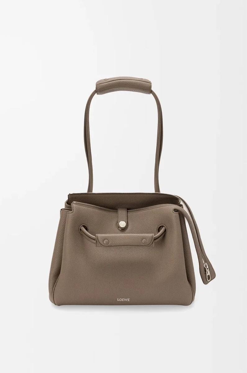 borsa madrid media in morbida pelle di vitello granata taupe