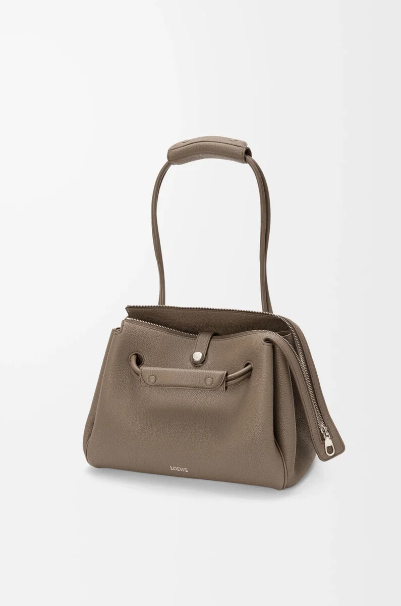 borsa madrid media in morbida pelle di vitello granata taupe