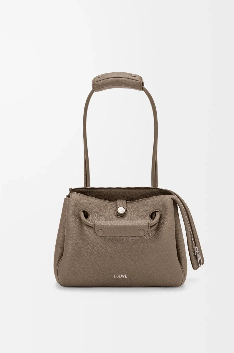 piccola borsa madrid in morbida pelle di vitello granata taupe