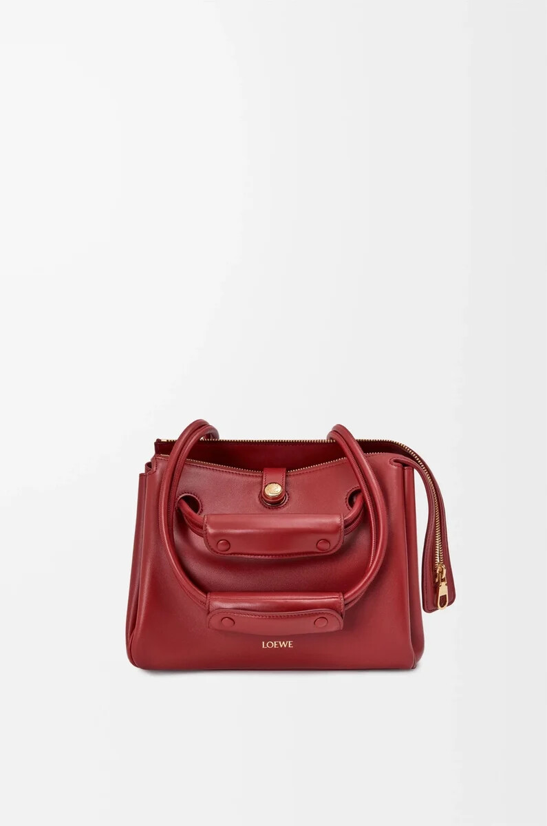 piccola borsa madrid in morbida pelle di vitello rosso bruciato
