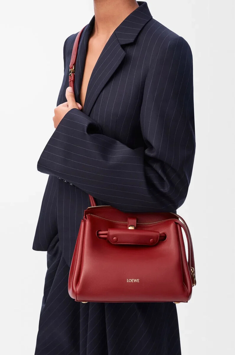 piccola borsa madrid in morbida pelle di vitello rosso bruciato
