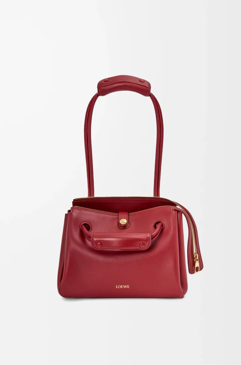 piccola borsa madrid in morbida pelle di vitello rosso bruciato