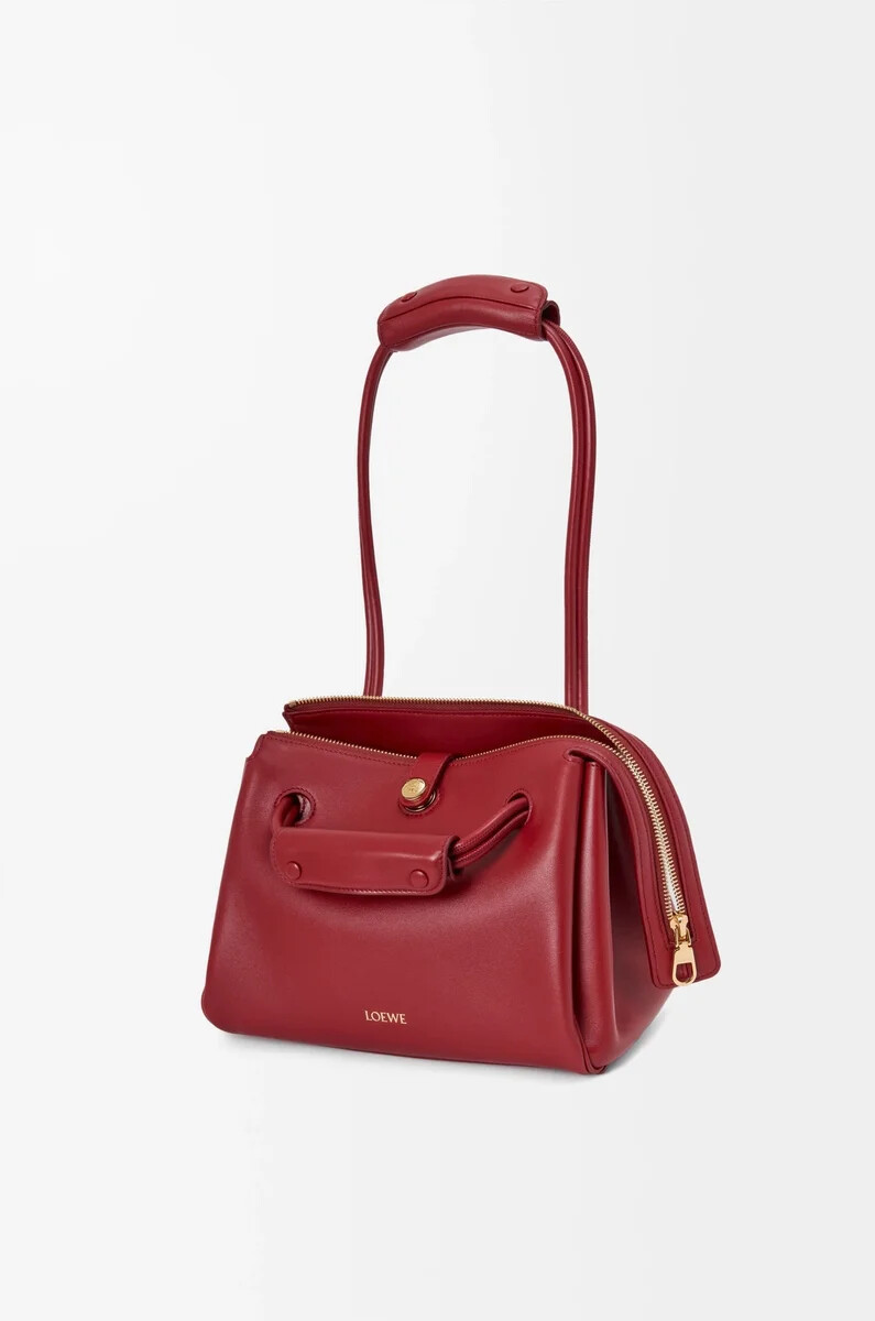 piccola borsa madrid in morbida pelle di vitello rosso bruciato
