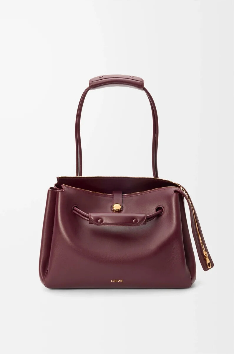 borsa madrid grande in morbida pelle di vitello color borgogna scuro