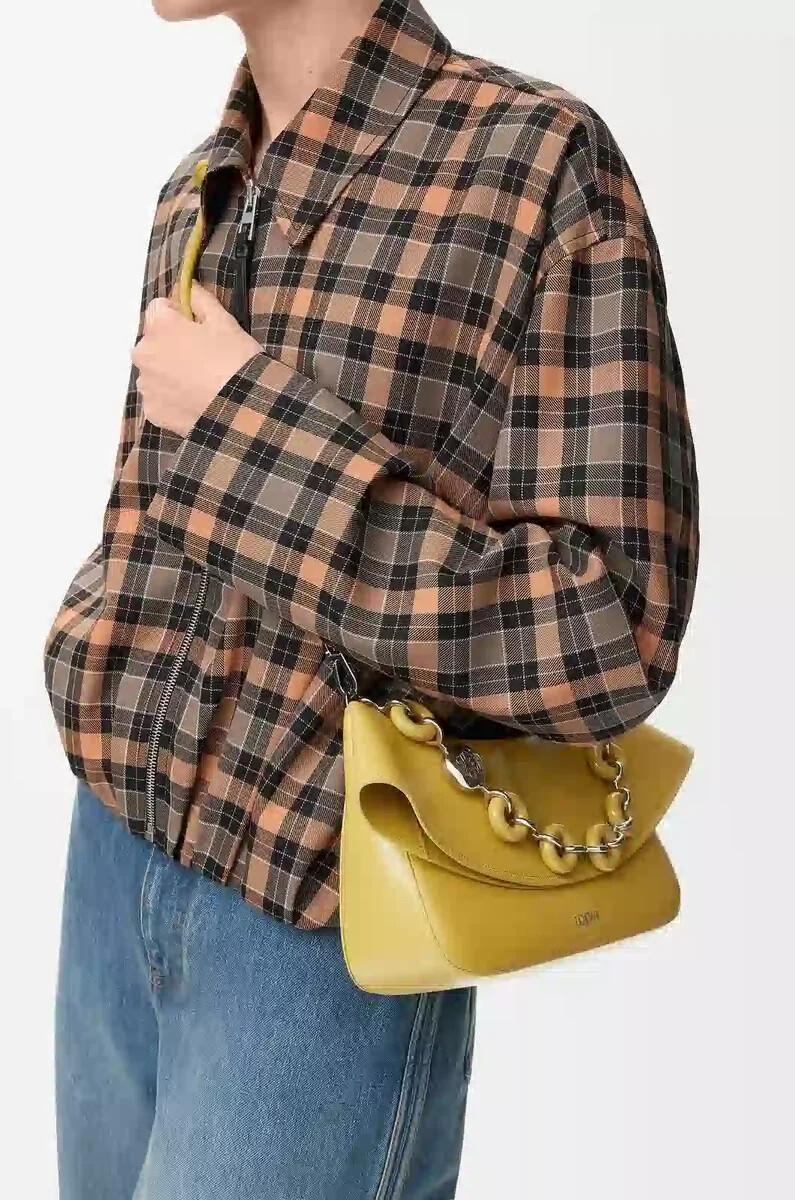 borsa ola media in pelle di vitello liscia ginger