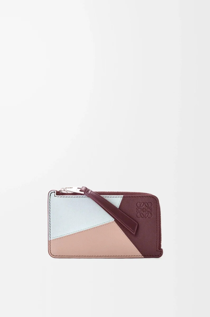 porta carte con monete puzzle in pelle di vitello classica frozendark burgundy