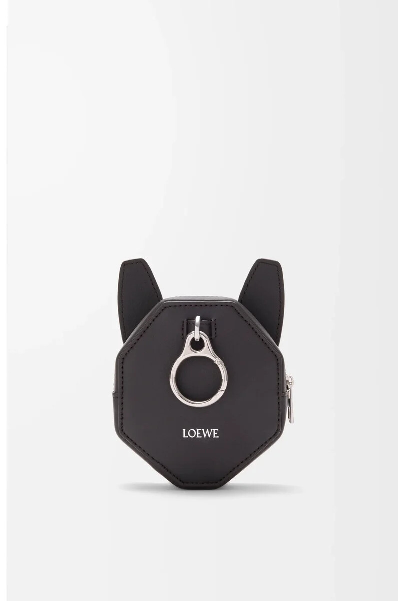 portamonete futurist cat in pelle di vitello classica charcoal