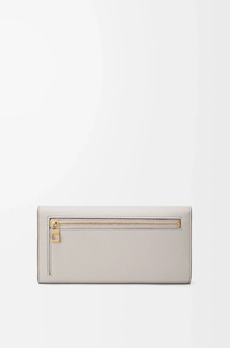 portafoglio continentale anagram in pelle di vitello martellata light ghost grey