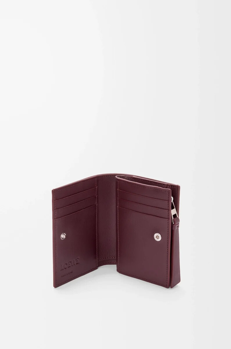 portafoglio compatto puzzle in pelle di vitello classica frozendark burgundy