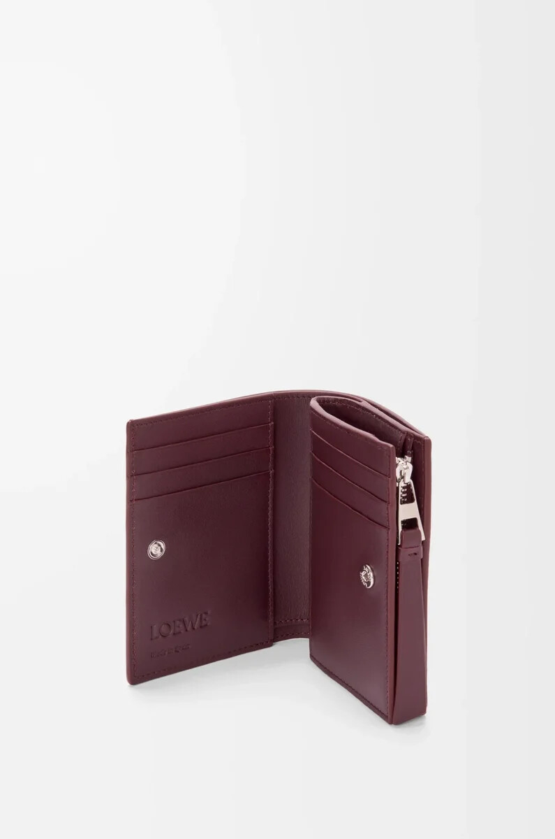portafoglio compatto puzzle in pelle di vitello classica frozendark burgundy