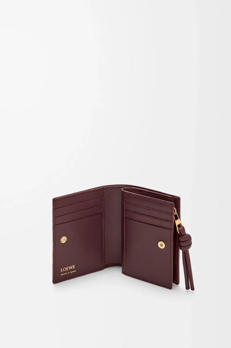 portafoglio compatto knot in anguilla dark burgundy