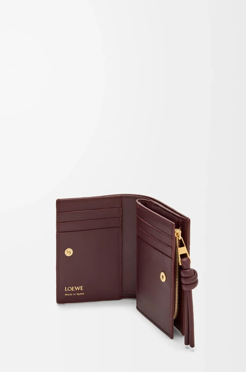 portafoglio compatto knot in anguilla dark burgundy