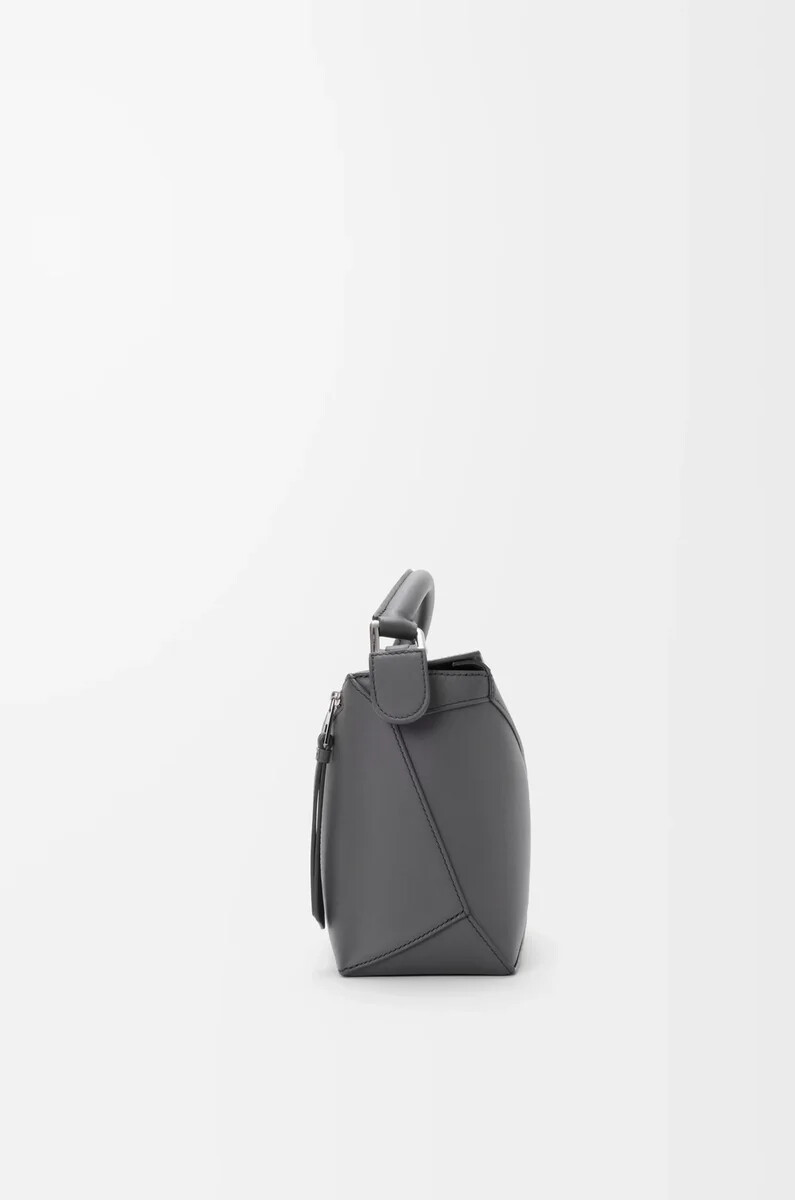 borsa puzzle edge piccola in pelle di vitello classica slate