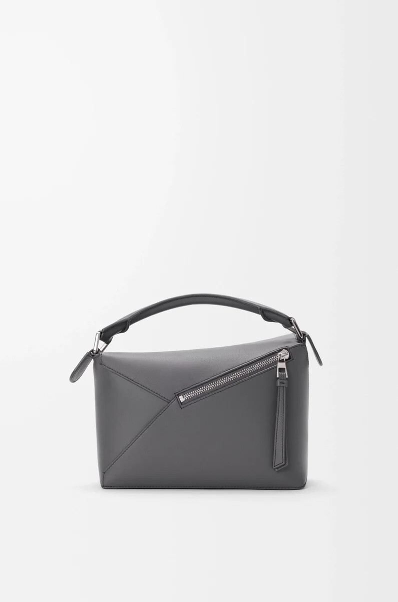 borsa puzzle edge piccola in pelle di vitello classica slate