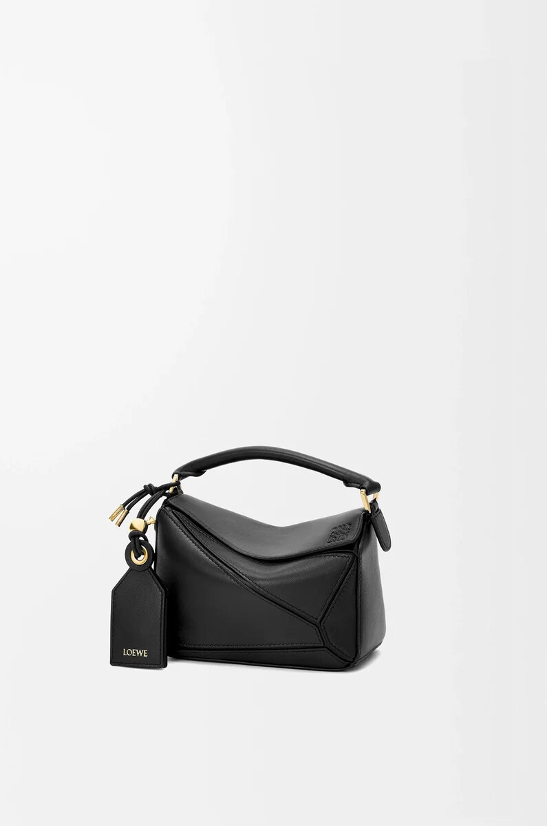 borsa mini featherlight puzzle in nappa di agnello nero