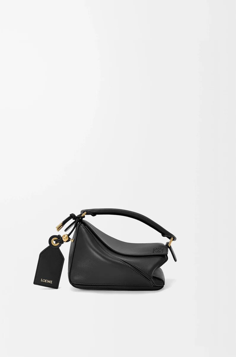 borsa mini featherlight puzzle in nappa di agnello nero