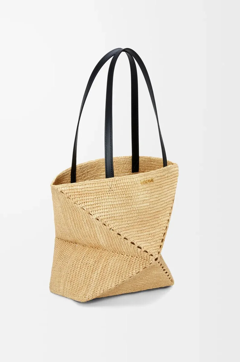 borsa media puzzle fold in rafia naturale
