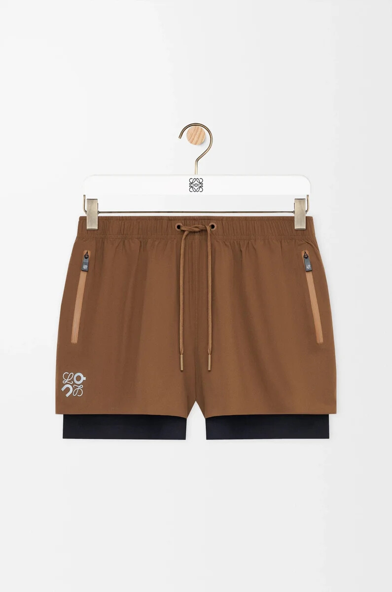 pantaloncini sportivi in shell tecnico toffee