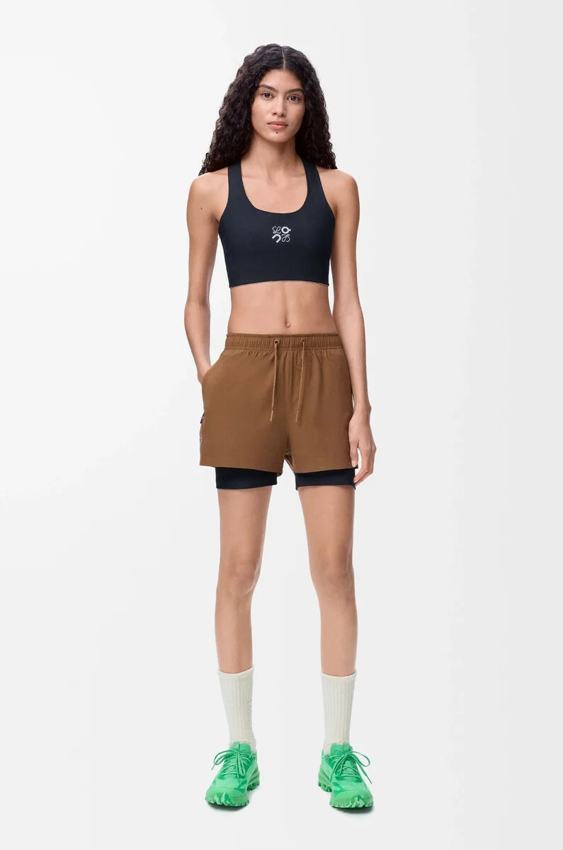 pantaloncini sportivi in shell tecnico toffee